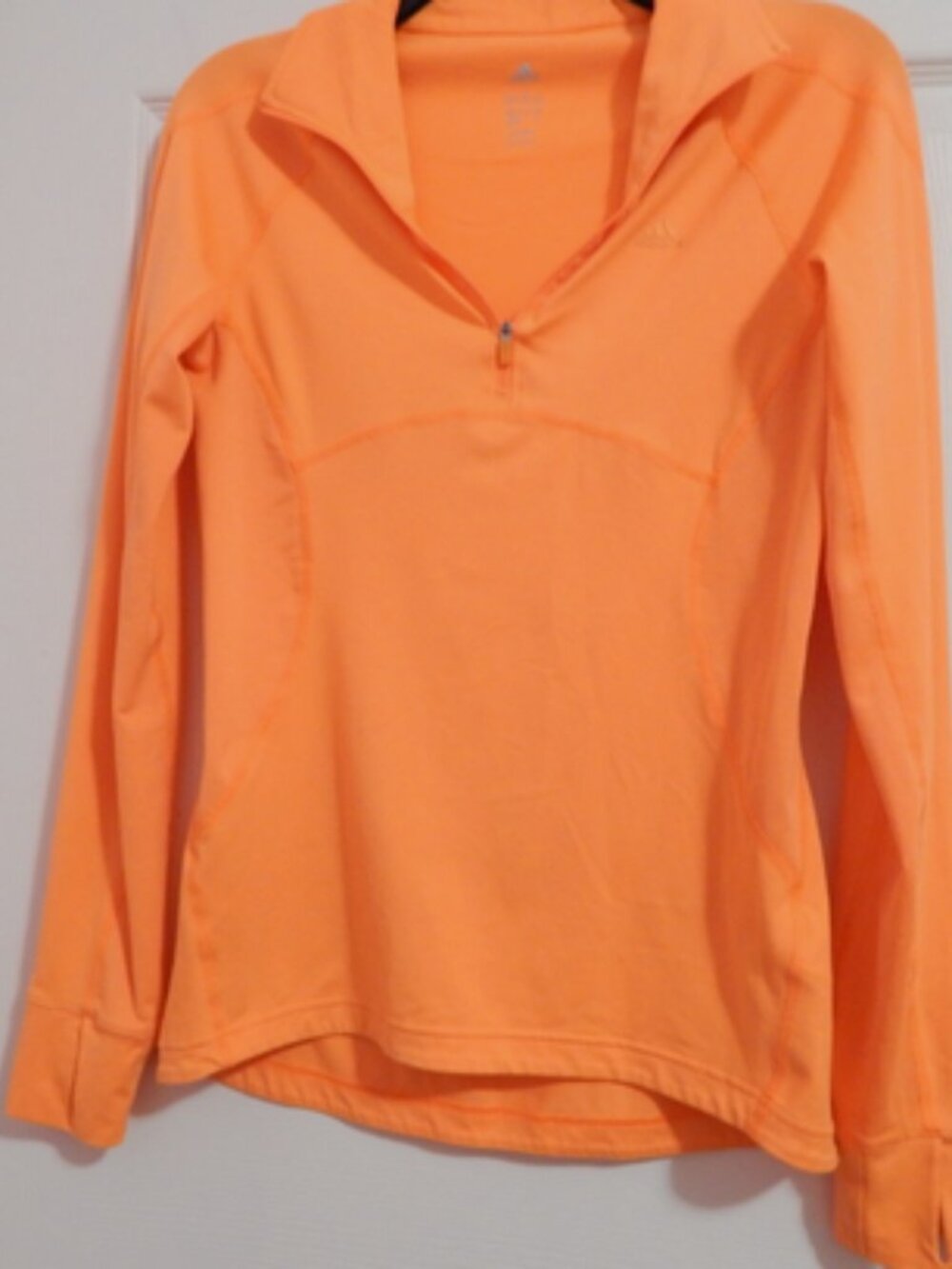 Adidas Golf Quarter Zip Pullover Polo Long Sleeve Orange XS